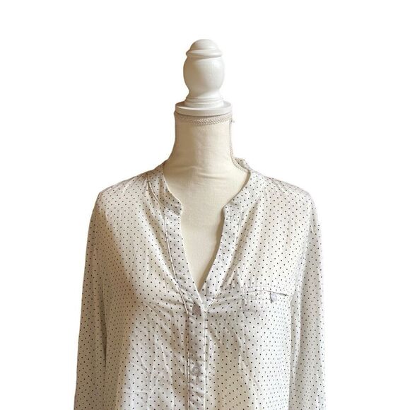 Kut From The Kloth Women’s Tunic Long Sleeve Polka Dot Front Button Shirt US XL - Picture 2 of 13